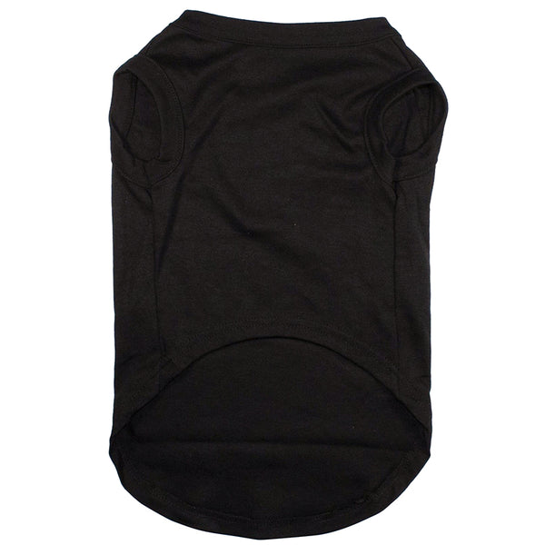 sleeveless plain black dog shirt