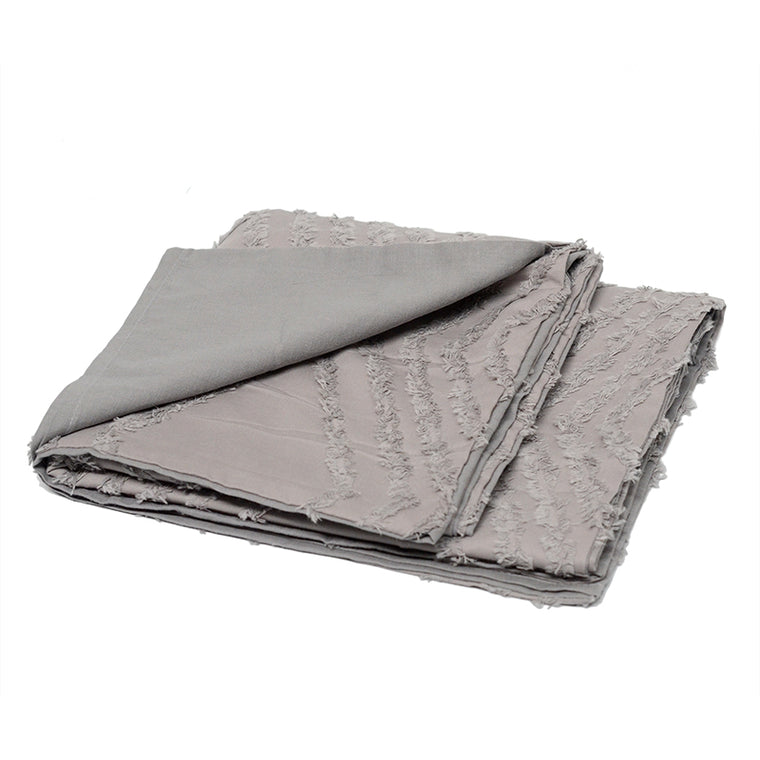 A Pair of 100% Cotton Tufted Pattern Pillowcases 48x73cm Grey