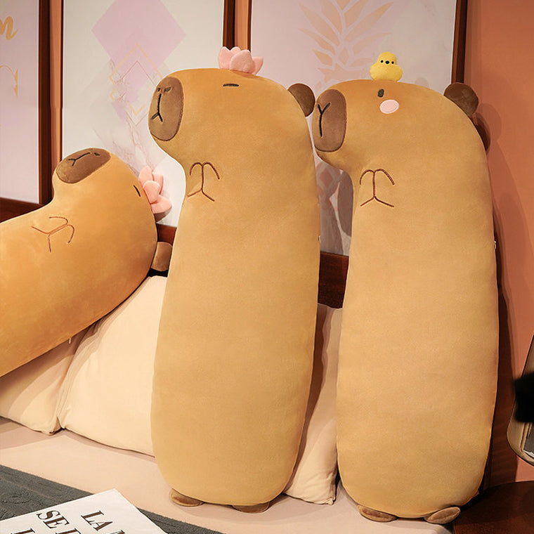 Super Cute Soft Capybara Long Shape Hug Pillow Cushion 100cm Brown