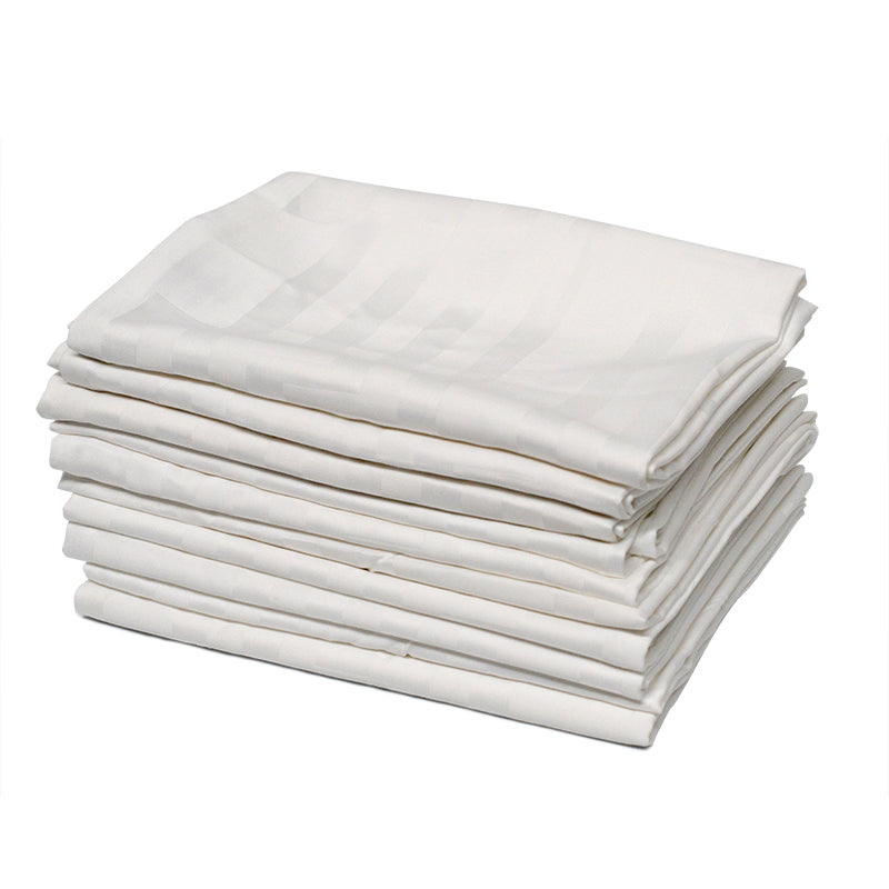 10pcs 500tc Hotel Quality Sateen Arch Stripes White Pillow slips Pillowcases