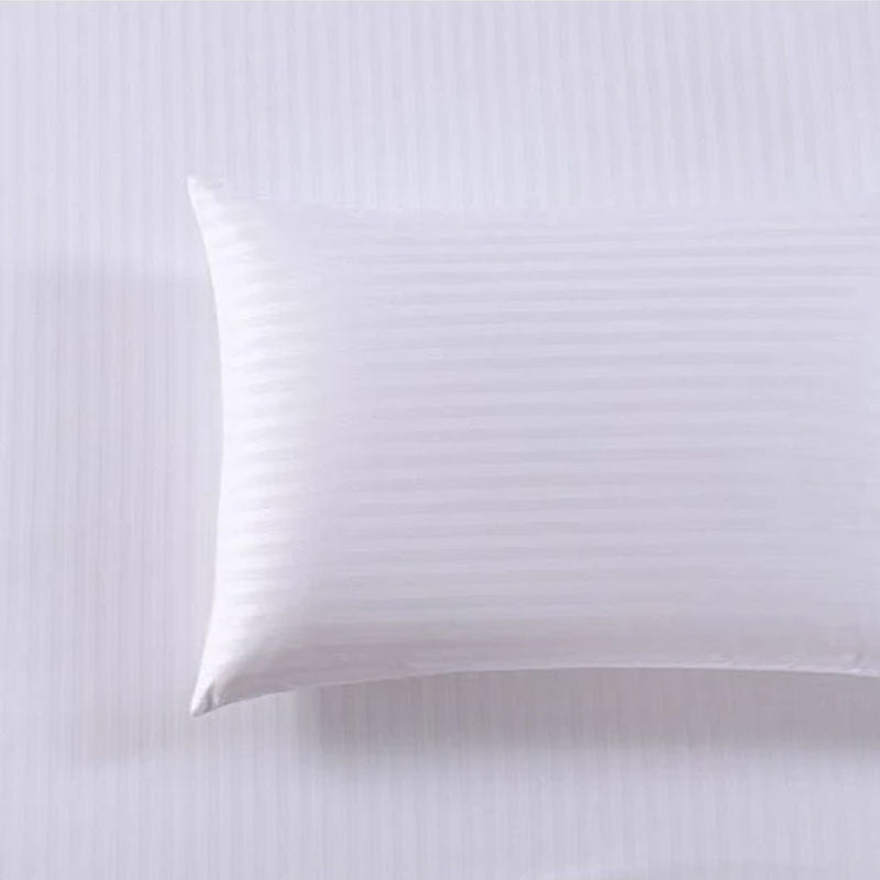 100% Cotton 650TC 1cm Sateen Striped Soft Sheet set White