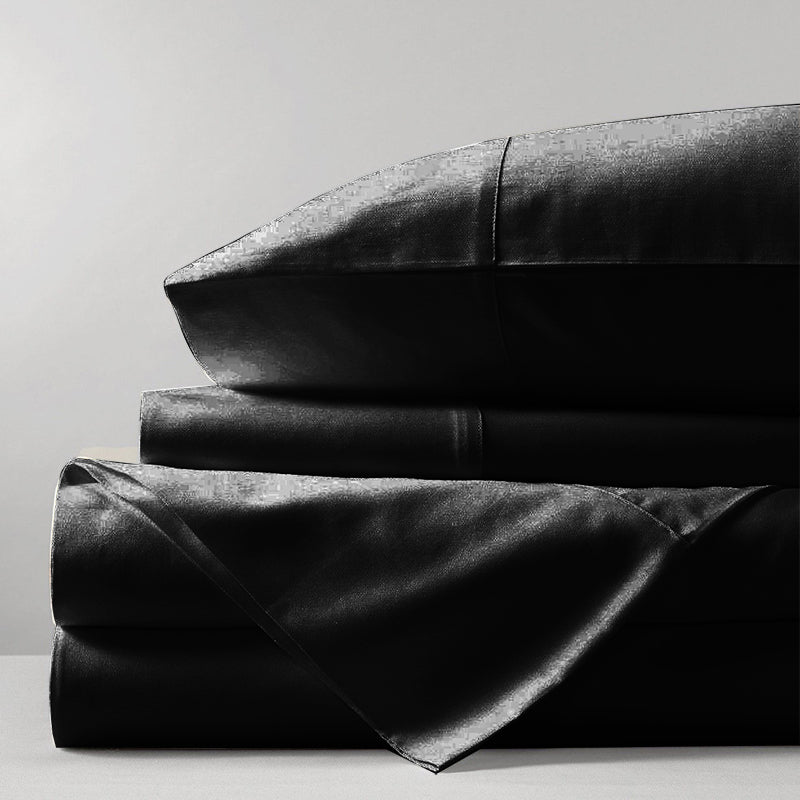 100% Bamboo Silk Feel Soft Sheet set Black