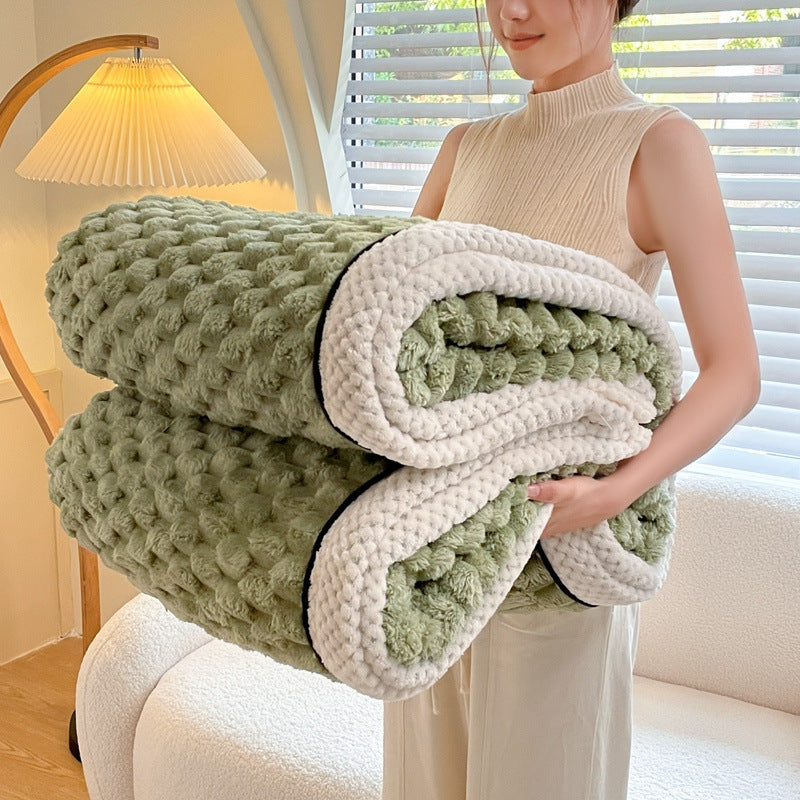 Large Soft Microsherpa Bed Blanket Throw Rug 200x230cm Green