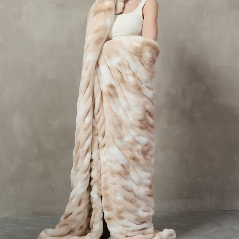 Luxury Chunky Bubble Fleece Blanket Ultra Soft Plush Throw 150x180cm