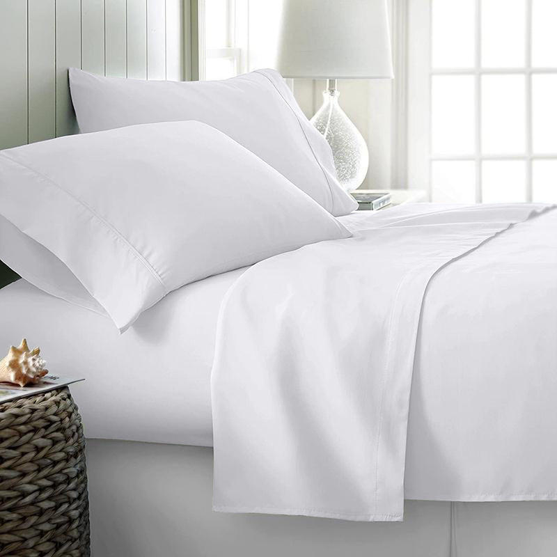 A Pair of 100% Bamboo Pillowcases Silk feel White