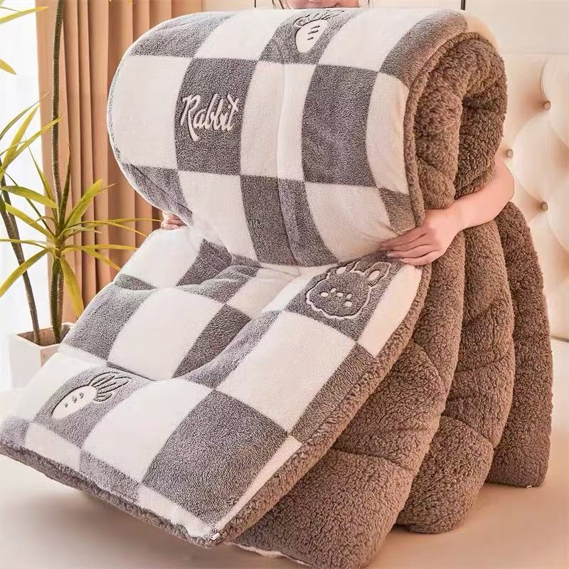 Thick Winter Sherpa Blanket Comforter Quilt Bunny Pattern 200×230cm