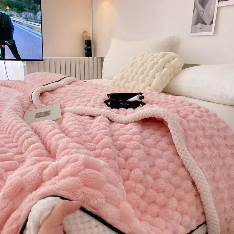 Large Soft Microsherpa Bed Blanket Throw Rug 200x230cm Pink