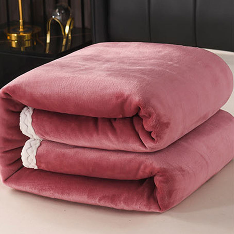 Large Ultimate Sherpa Blanket Luxurious Plush Throw Rug 200x230cm Pink