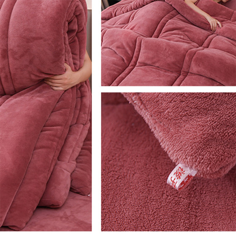 Large Warm Winter Ultra Soft Plush Blanket Quilt 200x230cm Pink
