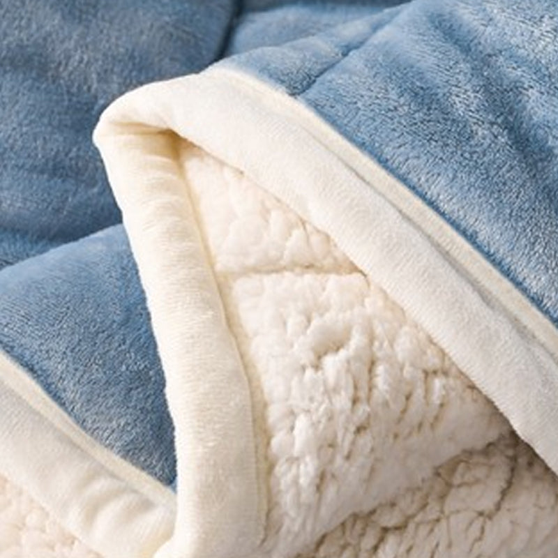 Large Ultimate Sherpa Blanket Warm Plush Throw Rug 200x230cm Blue