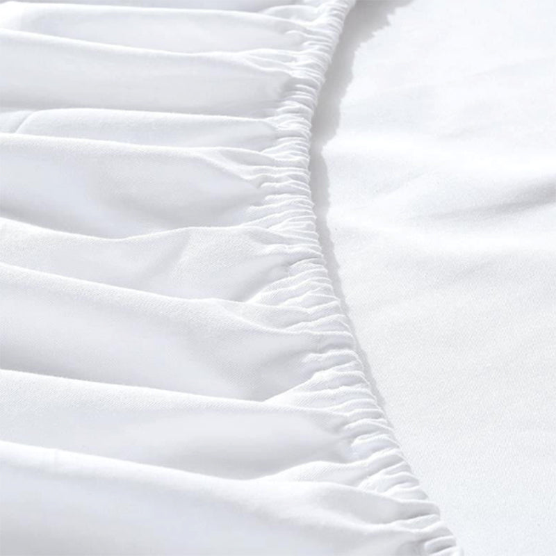 100% Bamboo White Fitted Sheet & Two Matching Pillowcases