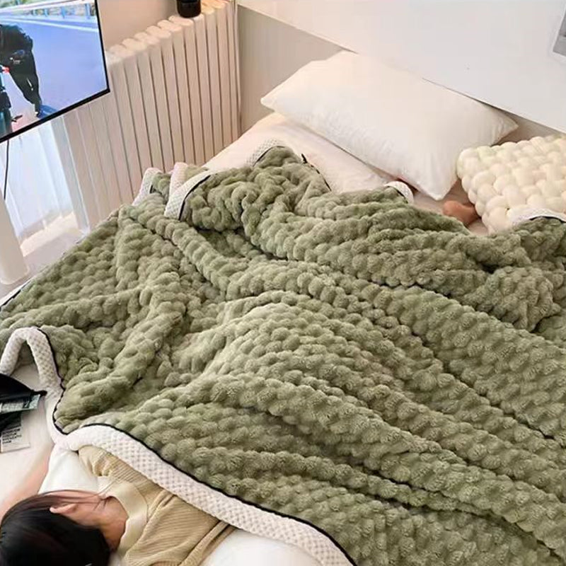 Large Soft Microsherpa Bed Blanket Throw Rug 200x230cm Green