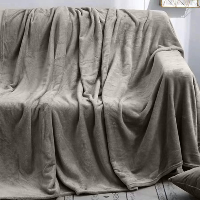 Large Super Soft Flannel Bed Blanket Throw Rug 200x230cm SpaceGrey