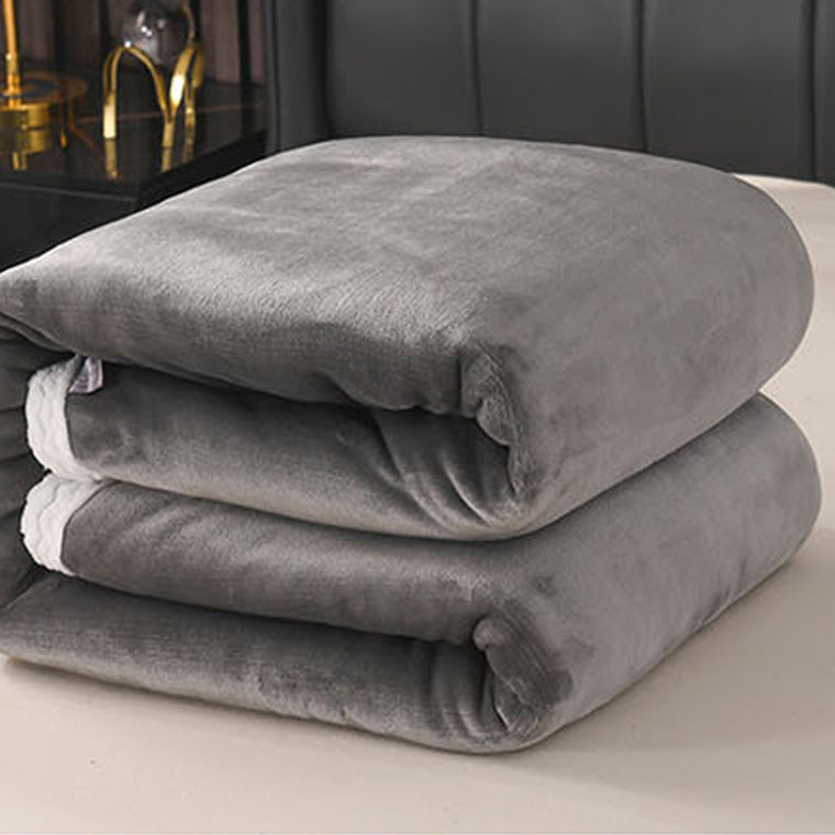 Large Ultimate Sherpa Blanket Luxurious Plush Throw Rug 200x230cm Grey