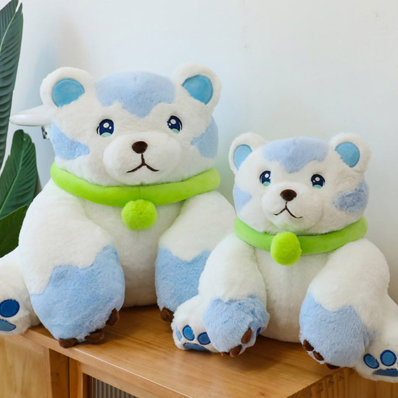 Giant Cute Polar Bear Plush Toy Soft Hugging Stuffed Animal with Green Scarf
