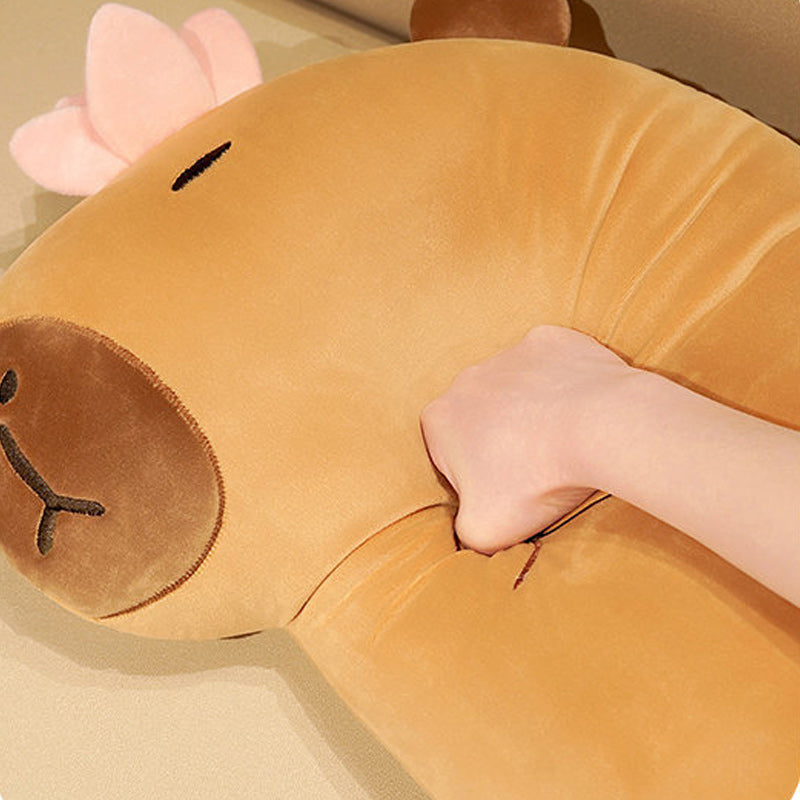 Super Cute Soft Capybara Long Shape Hug Pillow Cushion 100cm Brown