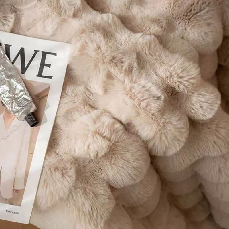 Super Soft Large Faux Fur Winter Blanket Throw Rug 160x200cm Mocha