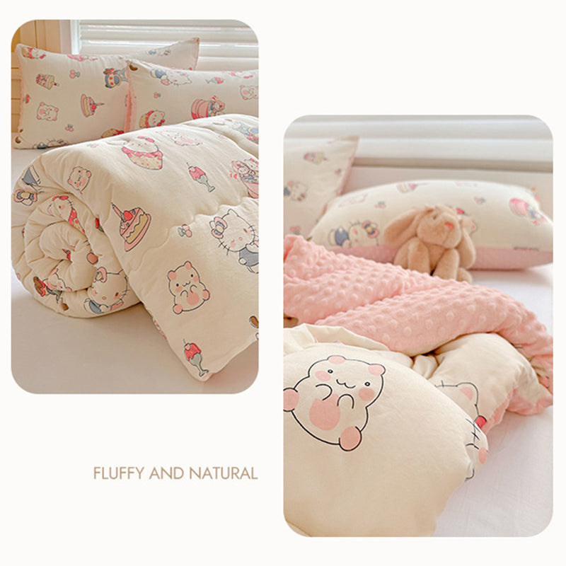 Winter Warm Cats Pattern Plush Blanket Quilt Comforter 200x230cm