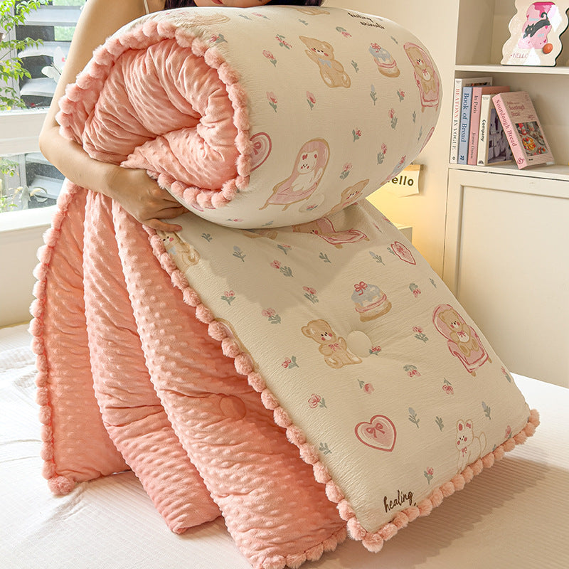Thick High Weight Winter Blanket Comforter Quilt Floral Bear Pattern 200×230cm