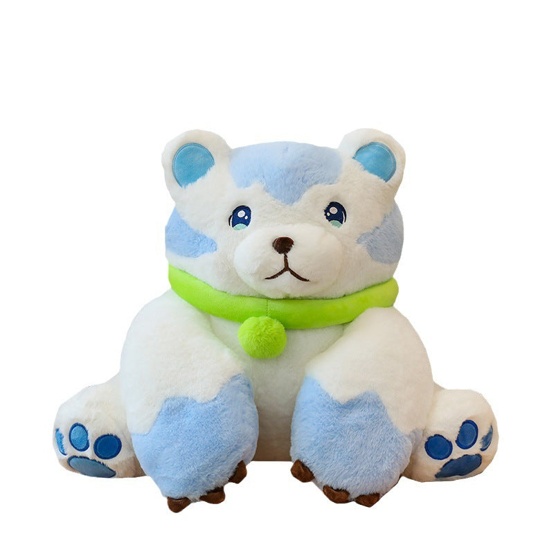 Giant Cute Polar Bear Plush Toy Soft Hugging Stuffed Animal with Green Scarf