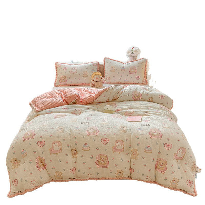 Thick High Weight Winter Blanket Comforter Quilt Floral Bear Pattern 200×230cm