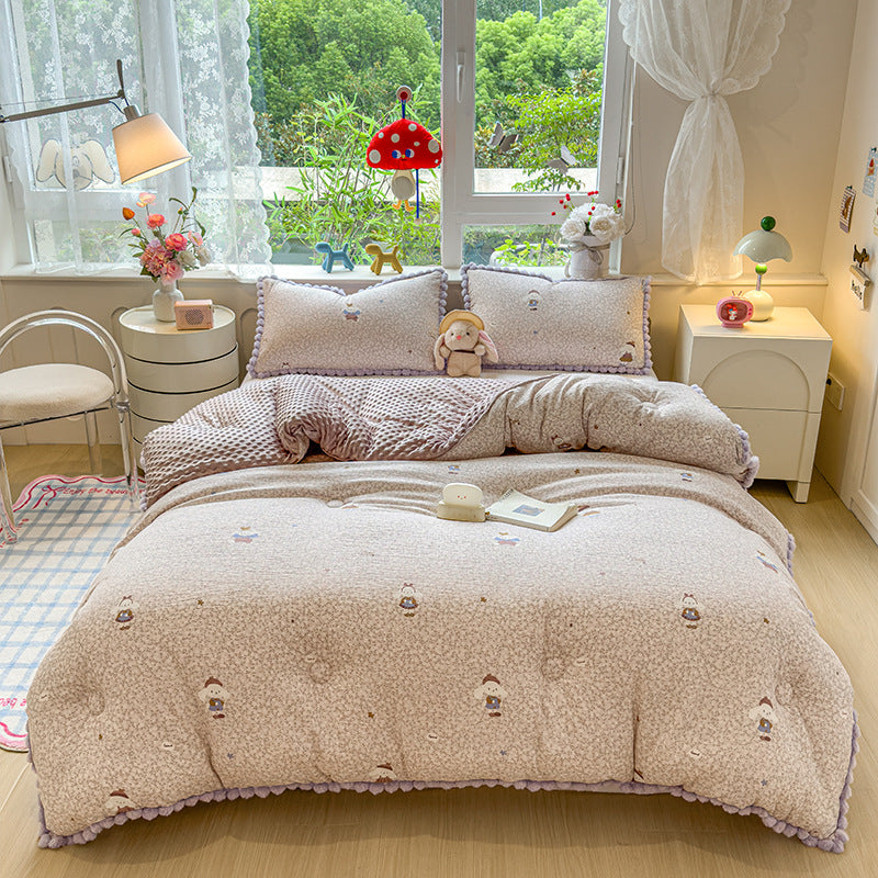 Thick High Weight Winter Blanket Comforter Quilt Mushroom Bear Pattern 200×230cm