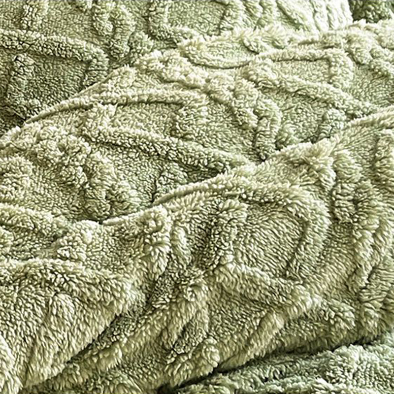 Winter Warm Comforter Sherpa Fleece Reversible Diamond Plush Blanket 200x230cm Green