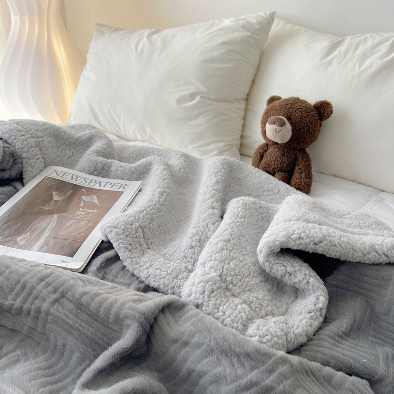 Large Super Soft Faux Rabbit Plush Blanket Throw Rug 200x230cm Night Sky Grey