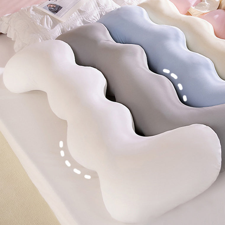 Full-Body Hugging Pillow Ergonomic Wavy Body Pillow for Side Sleeping 130cm Blue