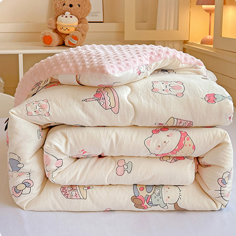 Winter Warm Cats Pattern Plush Blanket Quilt Comforter 200x230cm
