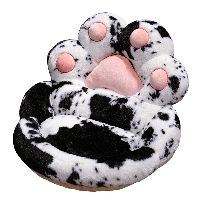 Super Cute Soft Cat Paw Chair Cushion Plush Seat Pad Cow Pattern