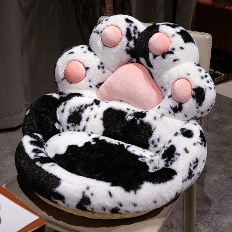 Super Cute Soft Cat Paw Chair Cushion Plush Seat Pad Cow Pattern