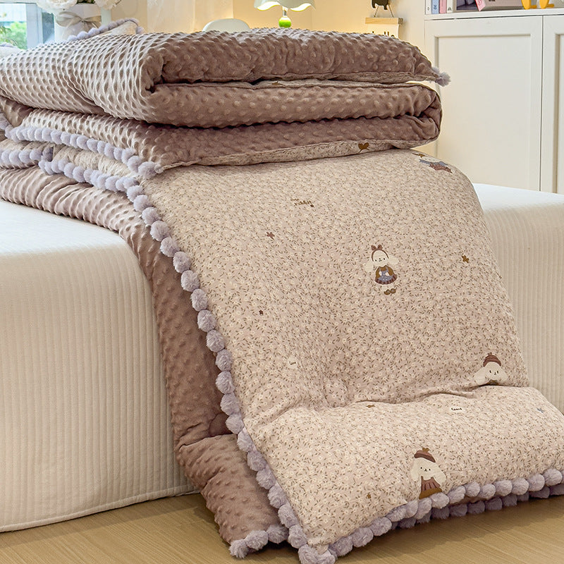 Thick High Weight Winter Blanket Comforter Quilt Mushroom Bear Pattern 200×230cm