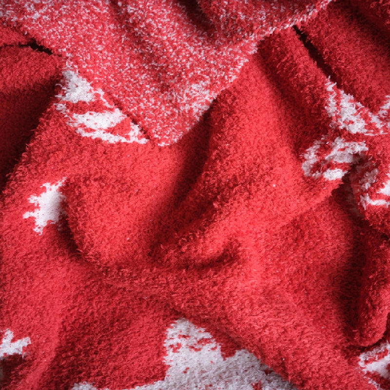 Christmas Gingerbread Soft half-velvet Plush Knitted Throw Blanket 130x160cm