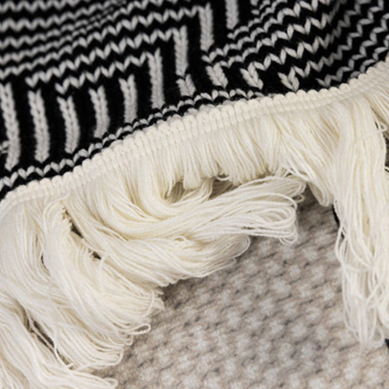 Cotton Blend Eldo Multi-Purpose Knitted Throw Blanket with Fringed Edges 130x180cm