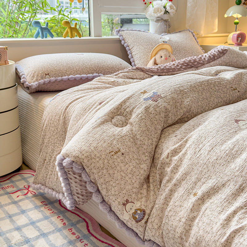Thick High Weight Winter Blanket Comforter Quilt Mushroom Bear Pattern 200×230cm