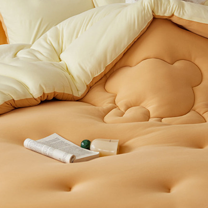 Thick Warm Bear Shape Winter Reversible Blanket Quilt Comforter 200x230cm Caramel Beige