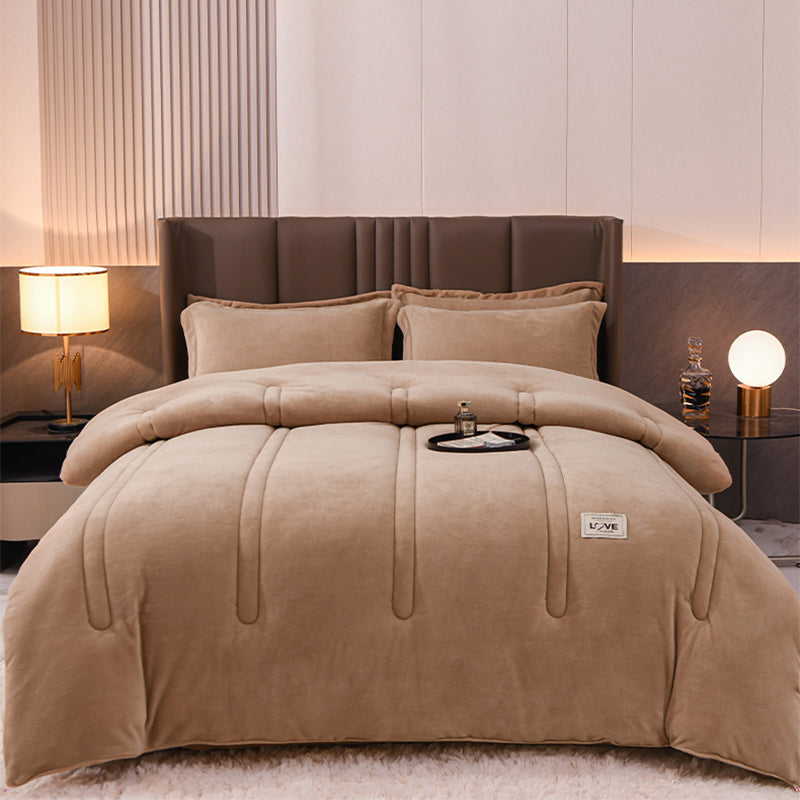 Large Warm Winter Ultra Soft Plush Blanket Quilt 200x230cm Camel