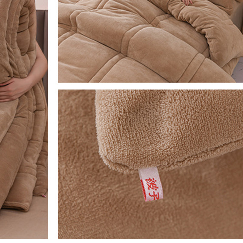 Large Warm Winter Ultra Soft Plush Blanket Quilt 200x230cm Camel