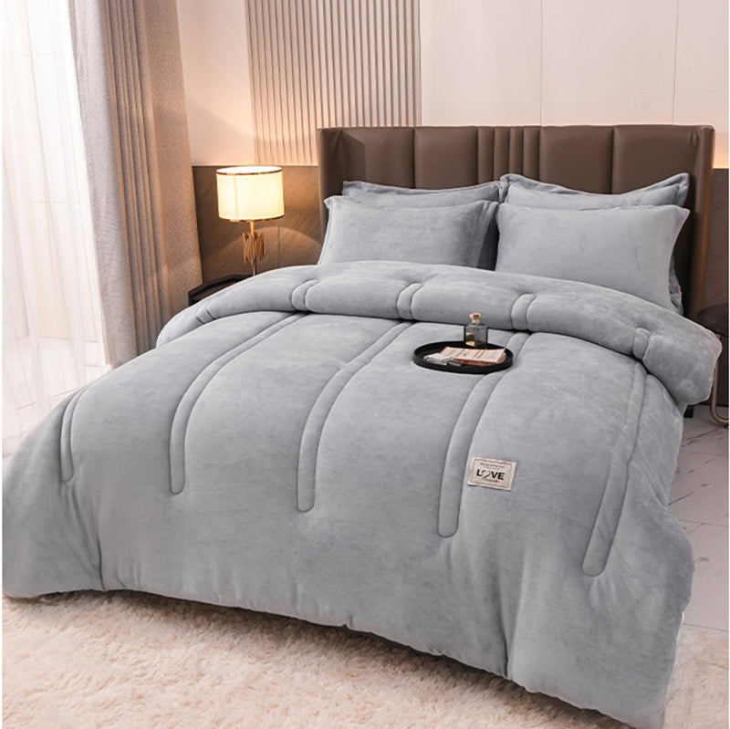 Large Warm Winter Ultra Soft Plush Blanket Quilt 200x230cm Grey
