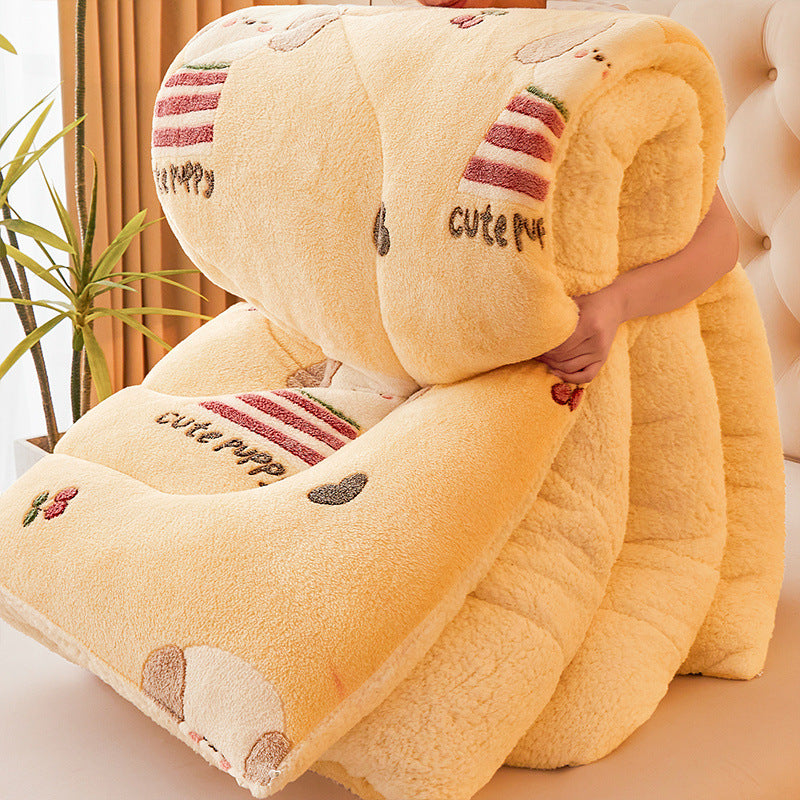 Thick Winter Sherpa Blanket Comforter Quilt Cute Dog Pattern 220×240cm