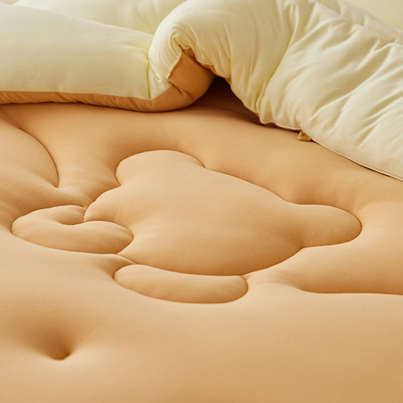 Thick Warm Bear Shape Winter Reversible Blanket Quilt Comforter 200x230cm Caramel Beige