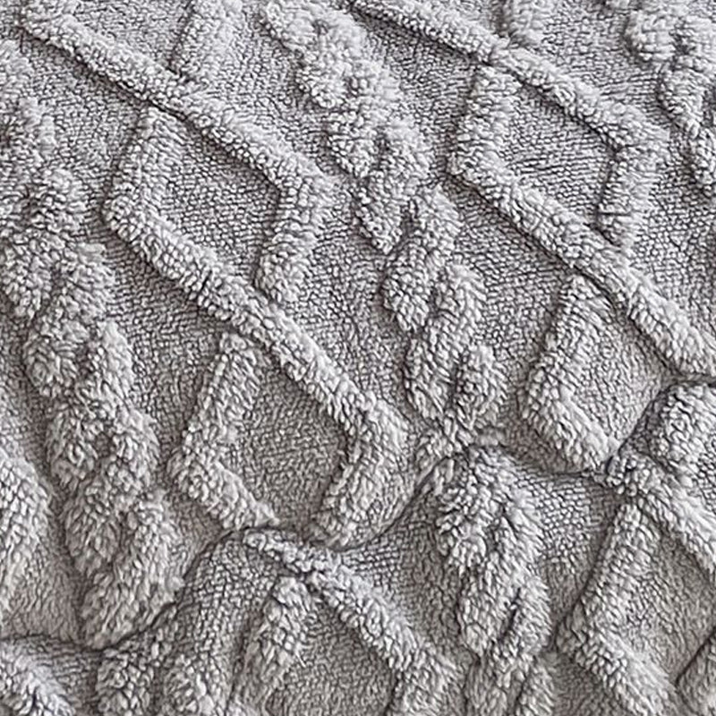Winter Warm Comforter Sherpa Fleece Reversible Diamond Plush Blanket 200x230cm Grey
