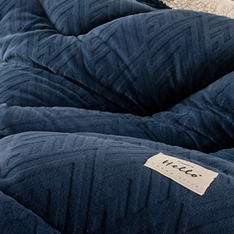 Thick Warm Winter Reversible Milk Velvet Blanket Comforter Quilt 200x230cm Blue