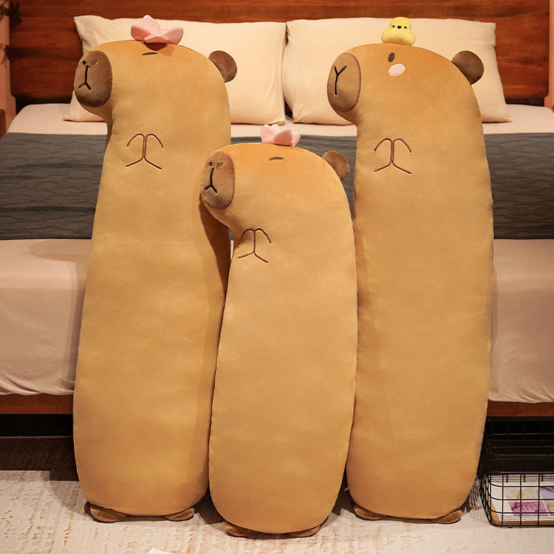 Super Cute Soft Capybara Long Shape Hug Pillow Cushion 100cm Brown