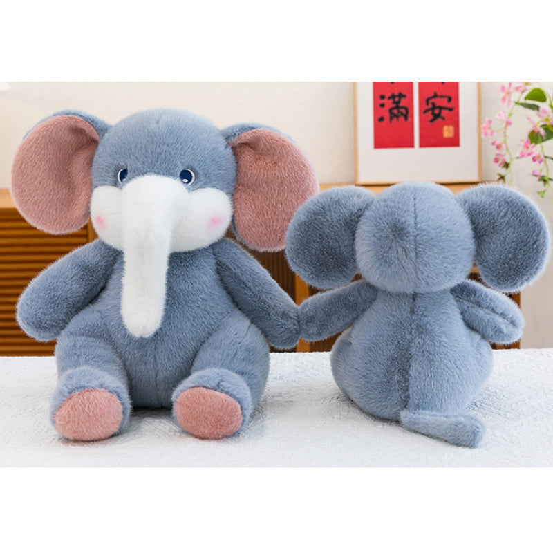 Large Cute Blue Elephant Plush Toy Soft Stuffed Animal with Big Ears & Trunk