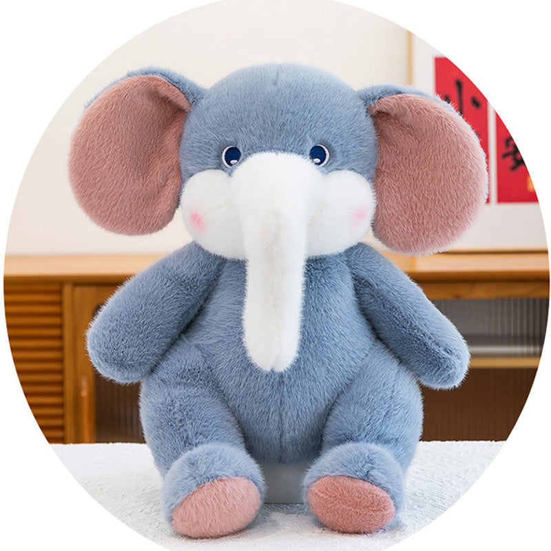 Large Cute Blue Elephant Plush Toy Soft Stuffed Animal with Big Ears & Trunk