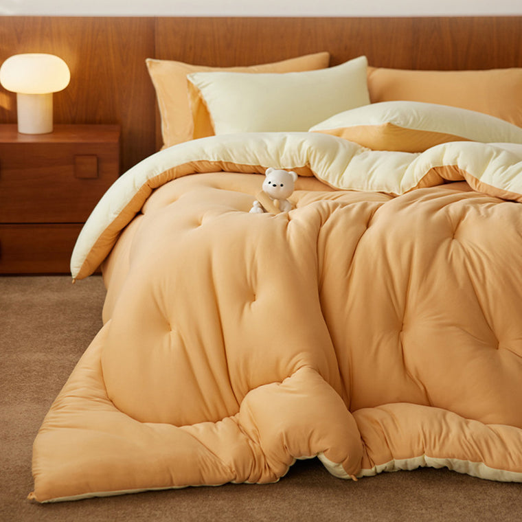Thick Warm Bear Shape Winter Reversible Blanket Quilt Comforter 200x230cm Caramel Beige
