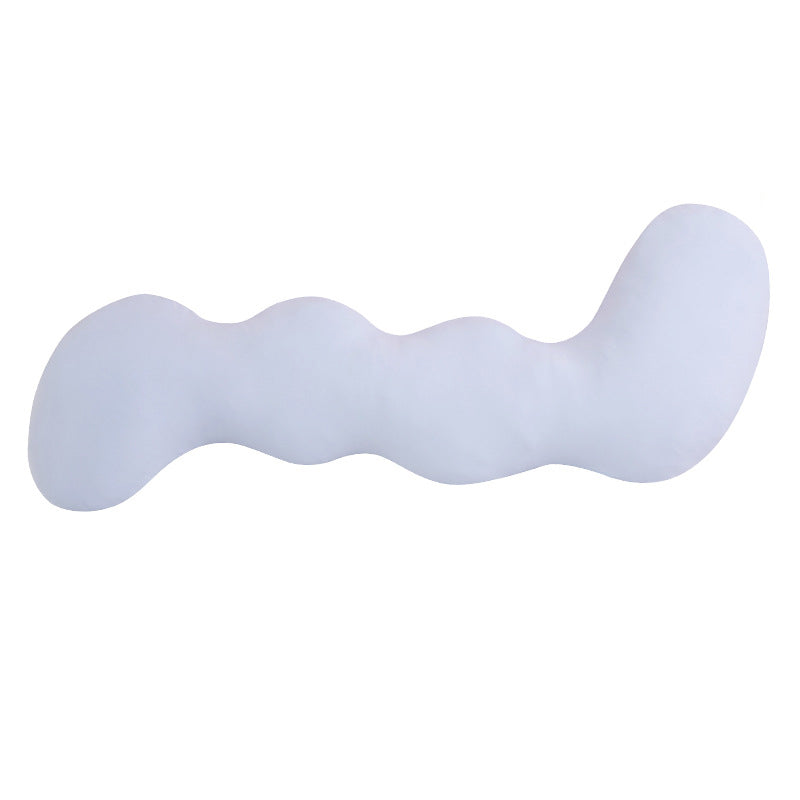 Full-Body Hugging Pillow Ergonomic Wavy Body Pillow for Side Sleeping 130cm Blue