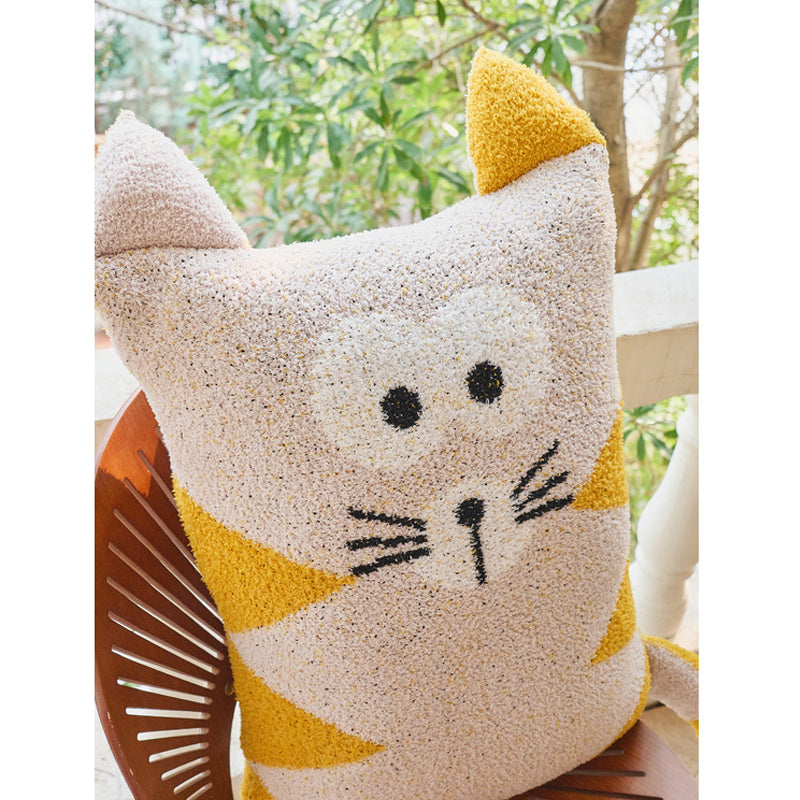 Cute Cat Sherpa Throw Pillow Hug Sofa Plush Cushion 40x60cm